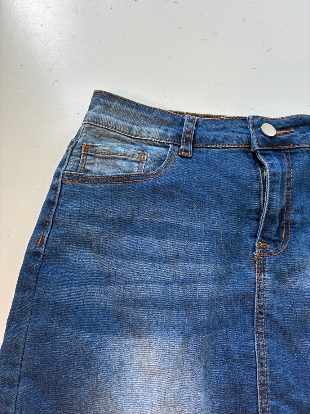 Wax Jeans Small Fringe Medium Waist Denim Jean Skirt - Picture 2 of 5